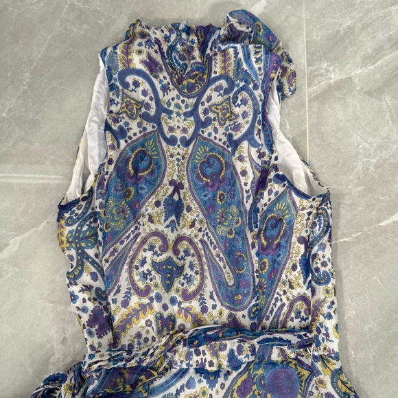 Women’s Lauren Ralph Lauren Paisley Floral Ruffle Tie Up Wrap Silk Dress Size 2 - Picture 12 of 16